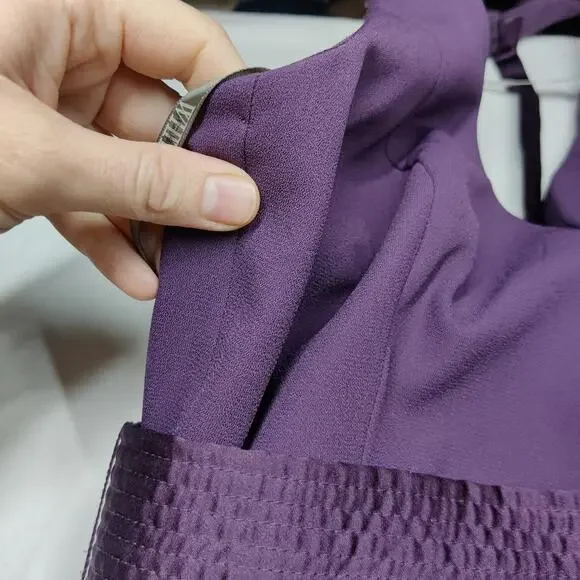 White by Vera Wang Plum Purple Halter Neck Bow Maxi Bridesmaid Prom Dress 2 - Picture 12 of 15